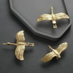 Pure Copper Wild Goose Drawer Pulls Elegant Nordic Gold Furniture Handles
