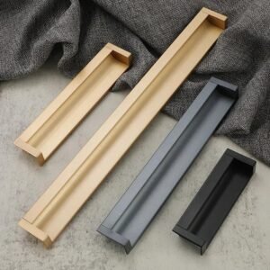 Sleek Hidden Mount Door Handles Concealed Furniture Cabinet Pulls