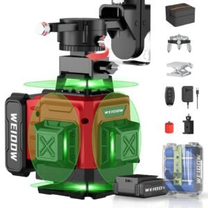 WEIDDW 16 Lines Professional Laser Level 360° Self-Leveling Horizontal Vertical Green Laser