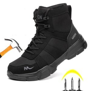 Men’s Safety Shoes with Steel Toe Comfortable Anti-Stab Work Boots for Construction and Heavy-Duty Jobs
