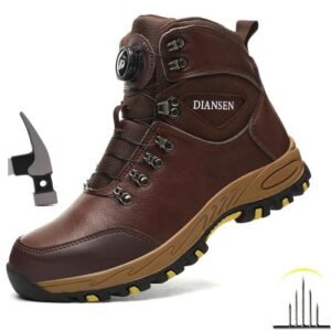 Men's Work Safety Boots Anti-Puncture and Anti-Impact Rotary Buckle Sports Shoes