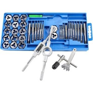 Comprehensive Rethreading Tools, 40 Pieces Metric Hand Tap and Die Set M3-M12 Screw Thread Plugs